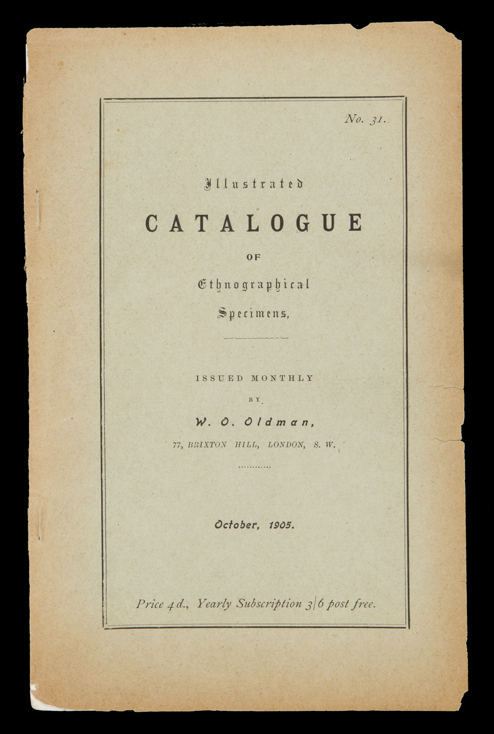 [SOUTH AMERICA] Illustrated Catalogue of Ethnographical Specimens