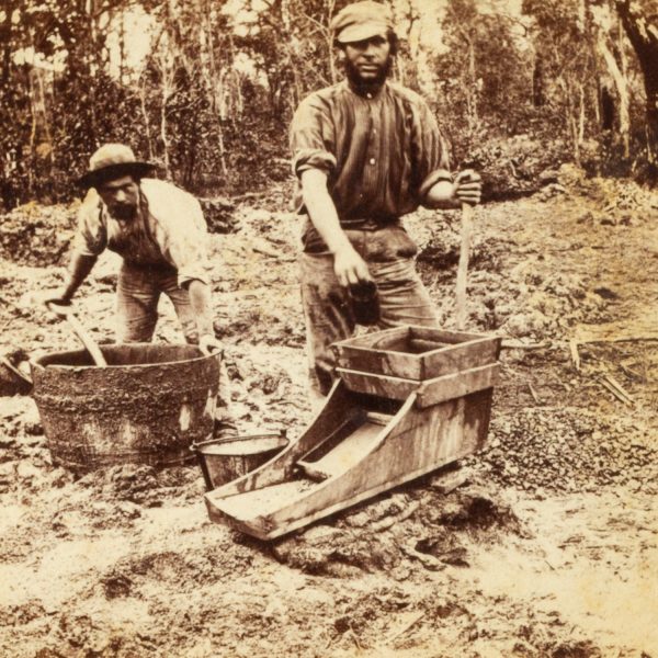 [GOLD RUSH] Gold diggers tub & cradle process. Douglas Stewart Fine